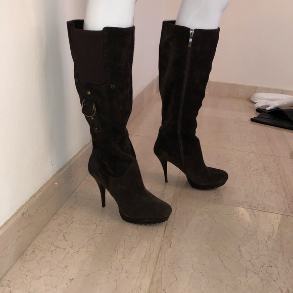 Guess brown suede leather boots size 10 - Picture 3 of 7